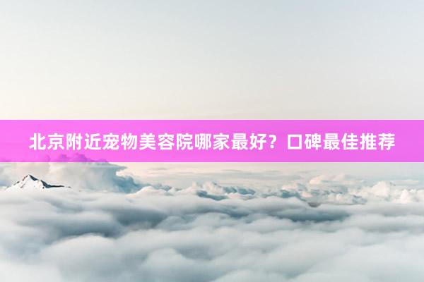 北京附近宠物美容院哪家最好？口碑最佳推荐